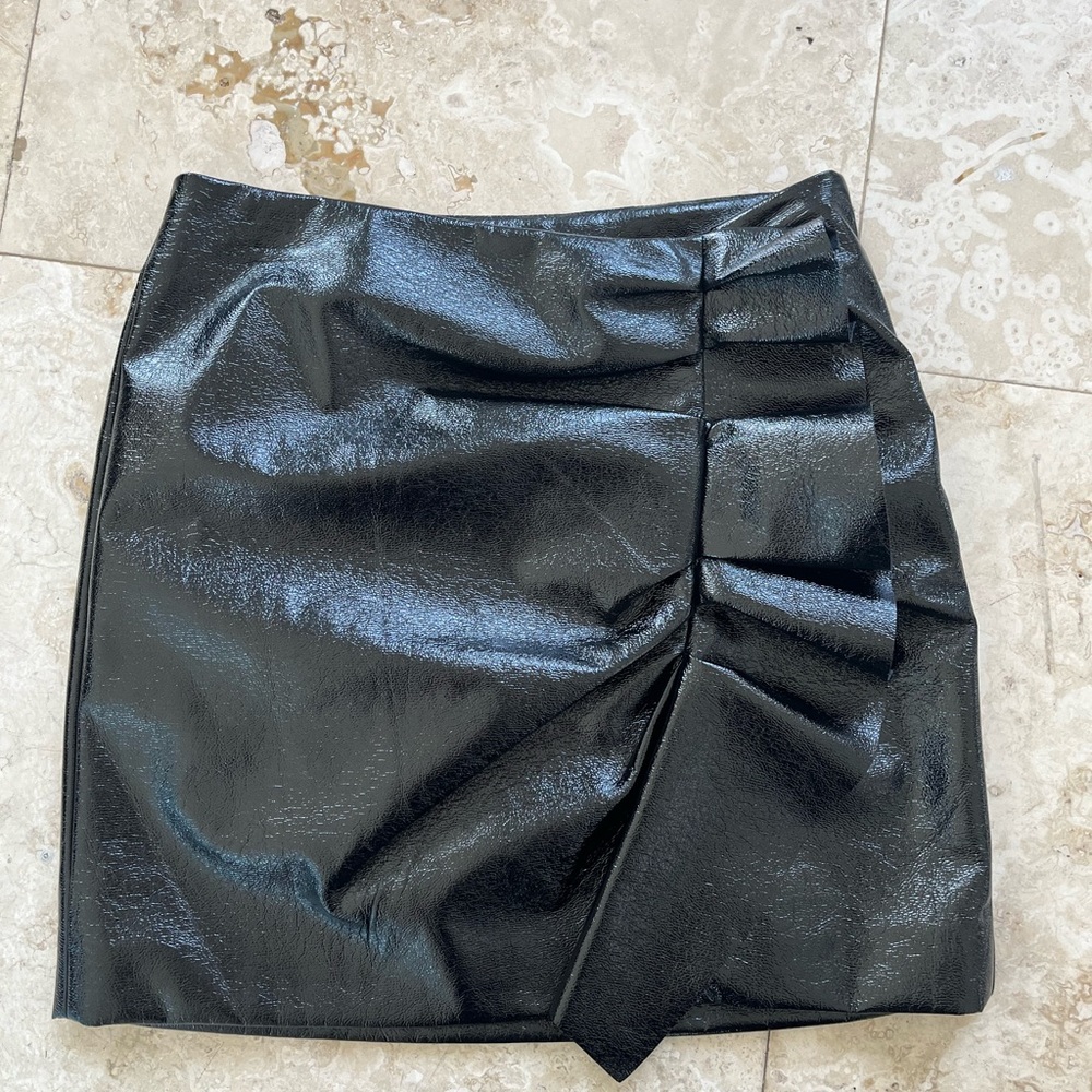 Joie black patent skirt